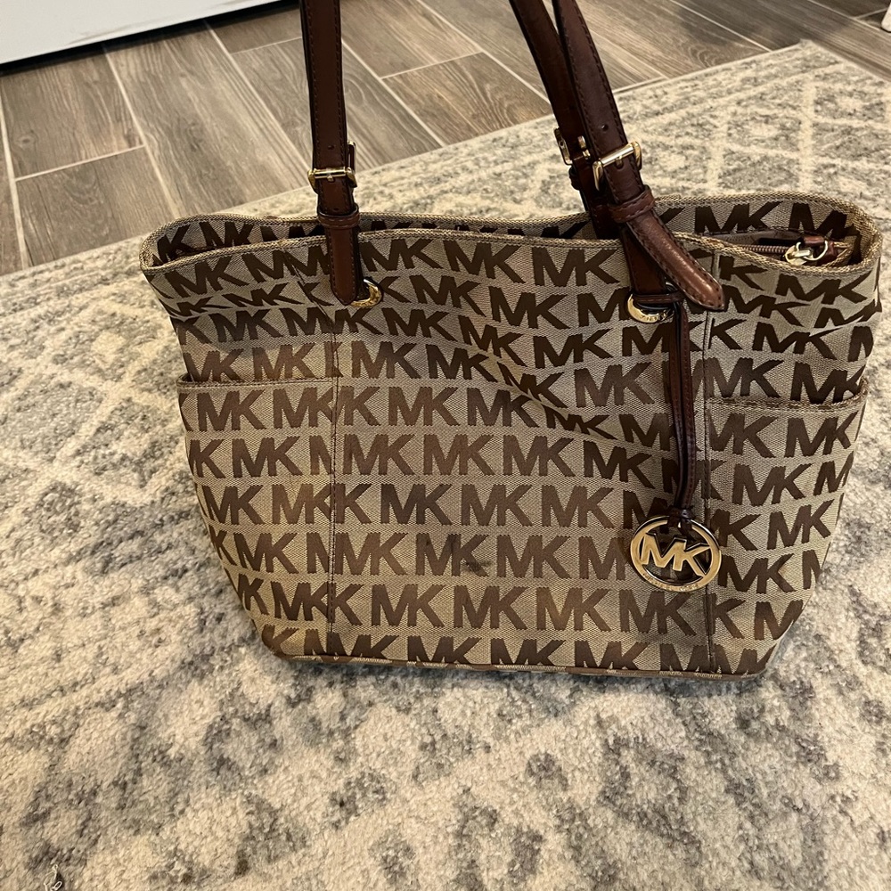 Michael Kors MK purse brown and tan